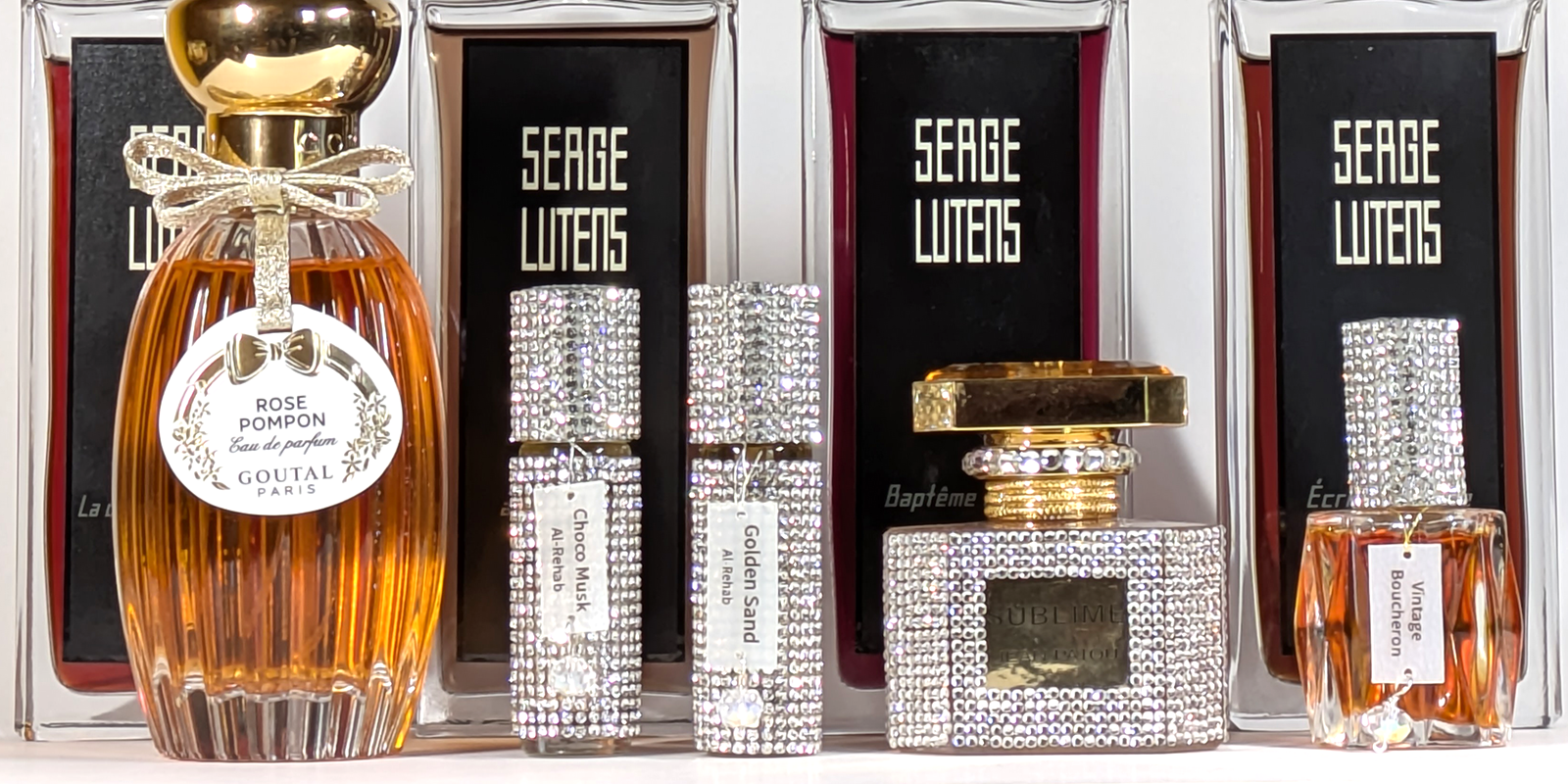 perfume bottles with rhinestones